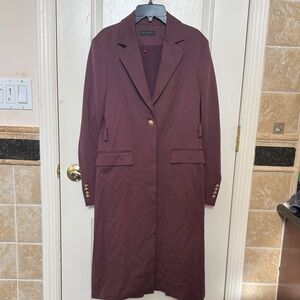 Donna Karan Deep Burgundy Trench Coat. M